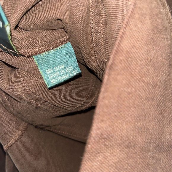 Lauren Ralph Lauren 100% Silk Women's Large  Military Shacket Brown Pockets - Picture 5 of 11